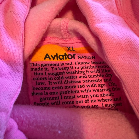 Aviator Nation Ninja Pullover Pink Hoodie - Picture 2 of 2